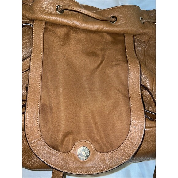COACH F37410 Billy Brown Backpack Leather Gold Hardware Drawstring Backpack Bag - Picture 9 of 16